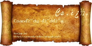 Csanády Ádám névjegykártya