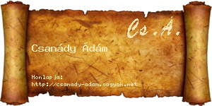 Csanády Ádám névjegykártya