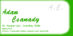 adam csanady business card